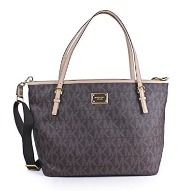 Amazon.com: Michael Kors Jet Set Brown Diaper Bag Signature: Shoes