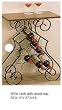 Spindle design metal Wine rack with wood top.