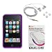 Search : GTMax Purple Soft Rubber Silicone Skin Cover Case + White Soft Gel 3.5mm Stereo Headset + LCD Screen Protector for Apple iPod Touch 8GB 32GB 64GB 3rd 3G Generation