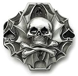 Felon Skull Batwings Belt Buckle Hidden Lighter Bottle Opener