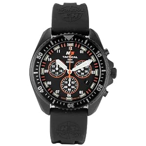 H3 Tactical Mens FIELD OPS Black Ion-Plated Stainless Steel Chronograph Watch #H3.222231.09 by H3 Tactical