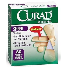 CURAD Sheer Adhesive Strips - Sheer Assorted, 80 count - Case of 24