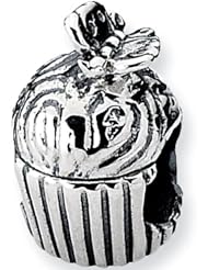 Reflection Beads Silver Butterfly Cupcake Food Bead