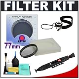 B+W Digital 77mm Circular PL Polarizer Glass Lens Filter + Accessory Kit for Canon, Nikon, Sony, Olympus & Pentax Lenses