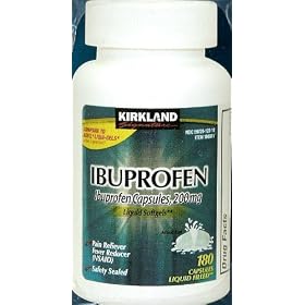 Ibuprofen Liquid Softgels 200mg, 180 Capsules, Kirkland Signature Brand