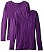 Hanes Women's Long Sleeve Jersey V-Neck Pocket Tee (Pack of 2)