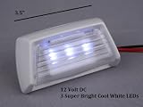 LED Convenience Courtesy Light - 3 Cool White LEDs - Waterproof, Compact 12vdc Fixture Truck, Auto, RV, Aircraft lighting