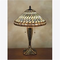 Quoizel Castillos Glass and Metal Tiffany Urn-Base Table Lamp