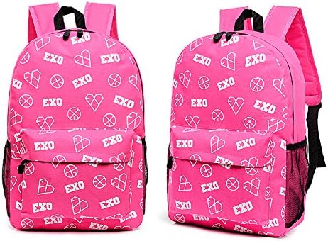 Korean Fashionable EXO Girl's Cavans Bag School Bag Leisure Bag (pink)