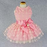 Fitwarm Fairy Pink Princess Pet Clothes for Dog Tutu Wedding Dress Shirts, Pink, Small