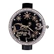 Luscious Girls Crystal Large Face Thin Band Watch in Black Gold Silver Hot Pink