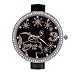 Luscious Girls Crystal Large Face Thin Band Watch in Black Gold Silver Hot Pink