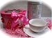 Mother's Day Tea & Cookies Gift - Gourmet Cookie Hat Box, Earl Grey Tea & White Ceramic Cup & Saucer Image