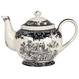 Black Toile Teapot
