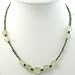 EXP Handmade Faceted Green Serpentine & Red Agate Necklace With Antiqued Silver Beads