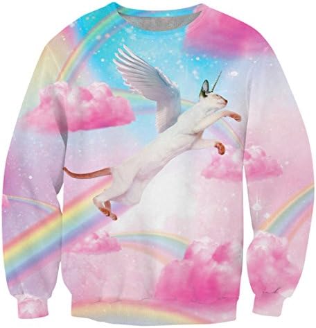 Fashion Emprie Rainbow 3d Print Pink Casual Simple Style Sweaters for Men/women