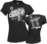 Boston Bruins Women's Black 2011 NHL Stanley Cup Champions Official Parade Roster Cap Sleeve Tissue T-Shirt