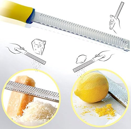 iNeibo Citrus Zester Grater & Lemon Cheese Grater — Parmesan Cheese Lemon, Ginger, Garlic, Nutmeg, Chocolate, Vegetables, Fruits - Sharp Stainless Steel Blade, Dishwasher Safe