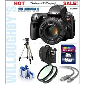 Sony Alpha DSLR-SLT-A55 16.2MP Digital Camera [OutFit] + Sony SAL-50F18 50mm f/1.8 DT AF Lens + 15Pc Starter Pack # 7