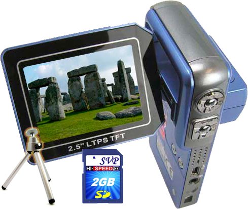 SVP HDDV-3000 12MP Max. 6-in-1 Multi-Functional Camcorder with Rare Huge Flip LCD! (2GB High Speed SD Card & Tripod Included)