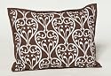 Bacati - Damask Pink/Brown Decorative Pillow 1