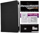 CrazyOnDigital Amazon Kindle 2 Black Leather e-Book Reader Carrying Case Cover (fits 6" display 2nd generation kindle 2) with anti-scratch screen protector for kindle 2