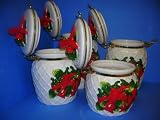 CHILI PEPPER Latching AIRTIGHT 4 Canisters Set 3-D *NEW!!*