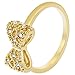Gold Plated Clear White Crystal Bow Girl Toddler Children's Ring