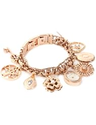 Anne Klein Womens 10/8096RGCH Swarovski Crystal Accented Rosegold-Tone Charm Bracelet Watch