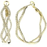 Leslie Danzis Gold Crystal Hoop Earrings