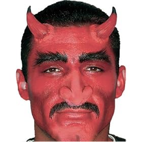 EZFX Small Red with Black Tip Devil Horns Makeup and Prosthetic Costume Kit