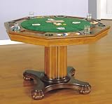 Powell 519-2071 Wilmington Cherry Gaming Table with Game Pieces - Top