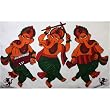Hand Embroidered Large 3 Ganesha Wall Hanging