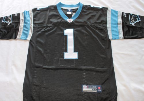 Cam Newton Carolina Panthers Black Sewn Jersey - Size 48 (Medium)