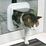 Trixie 4-Wege Freilauftür für Glastüren, weiß