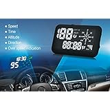 Echoman EM03A Universal GPS Car Head Up Display, HUD, Speedometer, Time, Direction, Altitude, Over speed Indication, Plug & Play, for all Car Models