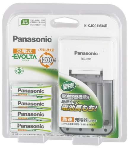 Panasonic EVOLTA 急速充電器セット ニッケル水素電池 単3 (4本入) ブリスター K-KJQ91M34R