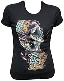 Women's Cold Blooded Tattooed Gypsy Woman with Mexican Sugar Skull Mask by Tyler Bredeweg T Shirt Black