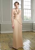 Gold Satin Dress with One-Shoulder