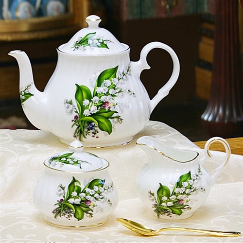 Lily Of The Valley Lily Of The Valley Floral Teapot With Sugar And