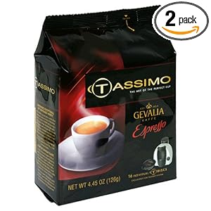 Gevalia Espresso, T-Discs for Tassimo Hot Beverage System, 16-Count Packages (Pack of 2)