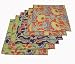 Spring Floral Napkins, purple, lime and coral - set of 6