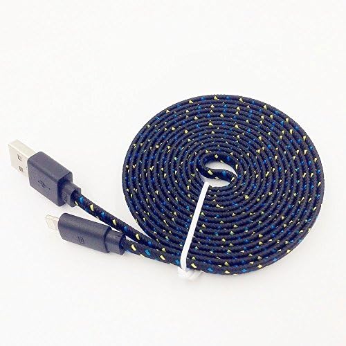 Charger,Jackline Iphone 6 Lightning USB Charging Cable 10ft Extra Long FLAT Nylon Braided Cord for Iphone 6s 6s+ 6plus 6, 5s 5c 5,ipad Air Mini Min2, Ipad 4,ipod 5,ipod 7, Ios9. (black)