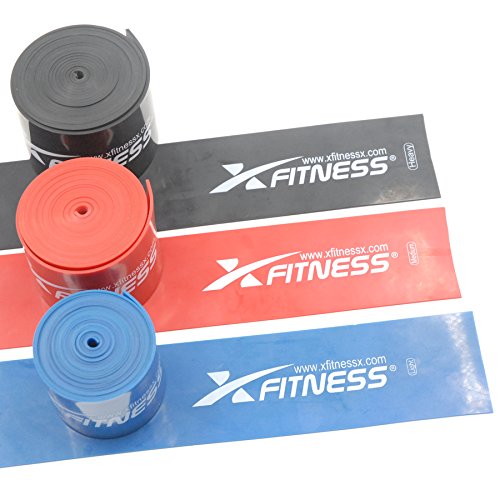 xFitness Floss Band for Recovery, Compression & Flossing Sore Muscles and Increase Mobility - Perfect For Circulation, Therapy, Strengthen, CrossFit, Powerlifting & Shoulder, Knee Injury Prevention - 3 Compression Sizes to Choose From
