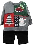 Newborn/Infant Boys 3pc Holiday Christmas Sweater Pants Set