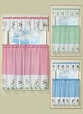 Embroidered Floral Curtain Set - 24