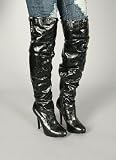 Slouchy Zipper Trim Patent Boot