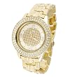 Geneva Platinum Mens Round Bezel Metal Link Watch