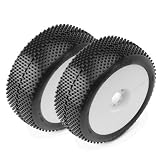 AKA Racing 1/8 Buggy Grid Iron Hard Tires Pre-Mounted White (2) AKA14003HPW