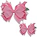LCLHB 4.5 Inch Dot Polka Stacked Large Bow with Crocodile Hair Clips for Girls 12PCS